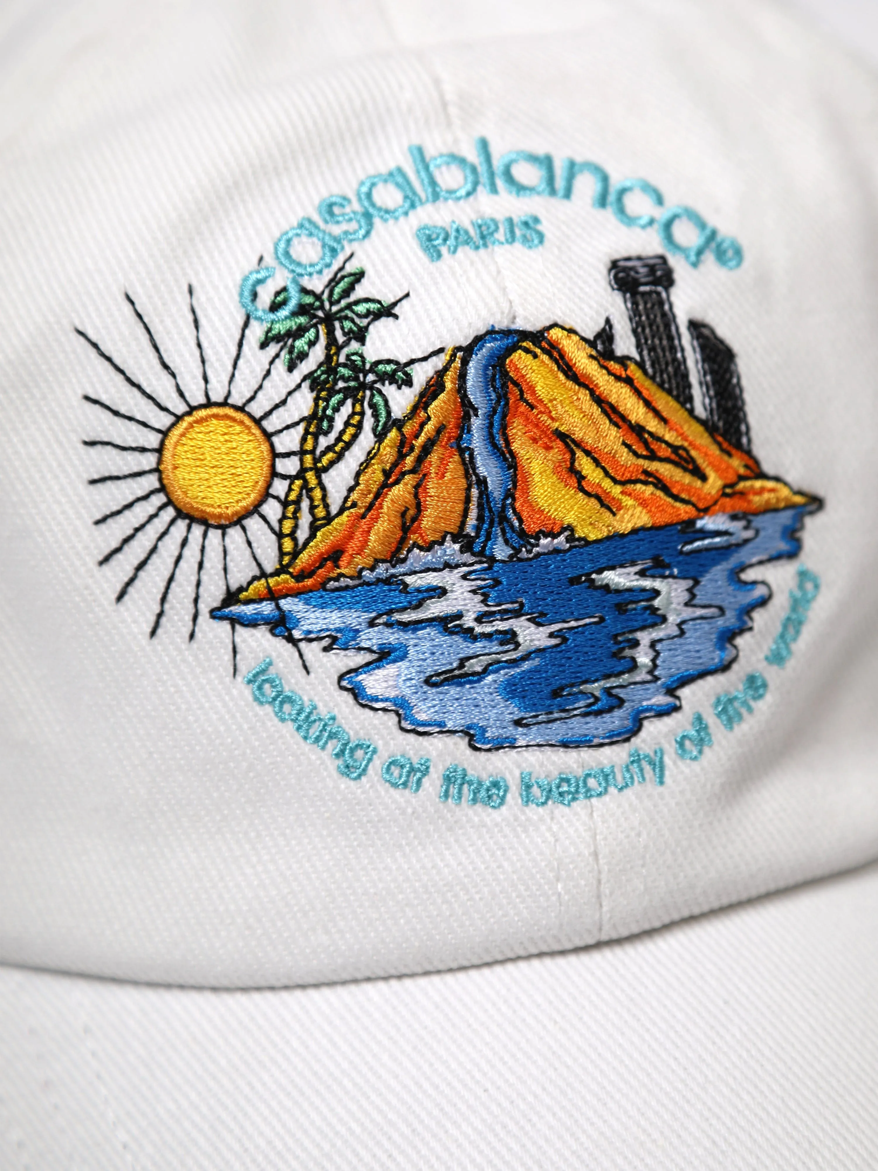 Kids Oasis Embroidered Cap in White