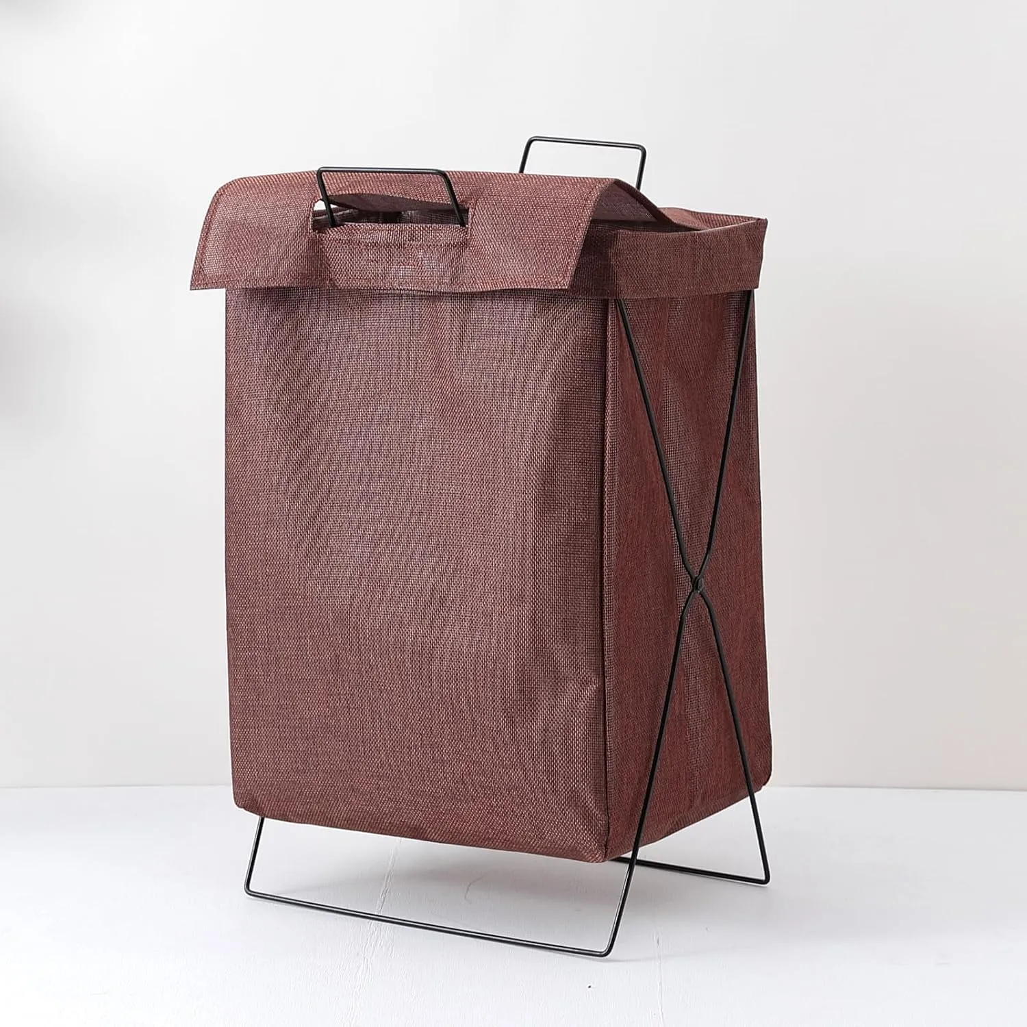 Kuber Industries Laundry Basket For Clothes|Foldable Laundry Hamper|Basket For Toys, Dirty clothes, Storage "40 LTR"-Pack of 4 (Brown)