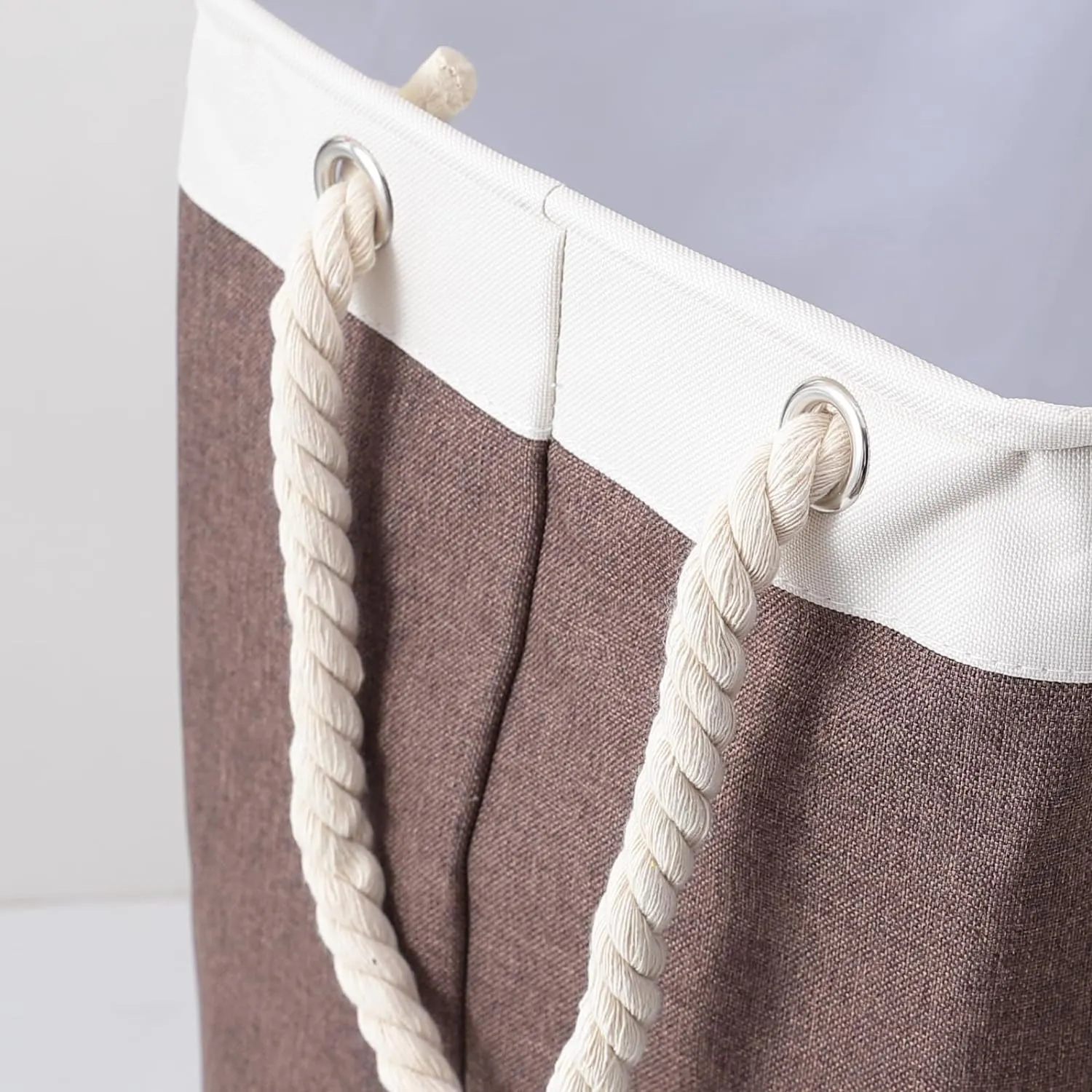 Kuber Industries Laundry Basket For Clothes|Foldable Laundry Hamper|Basket For Toys, Dirty clothes, Storage "45 LTR"-Pack of 3 (Brown)