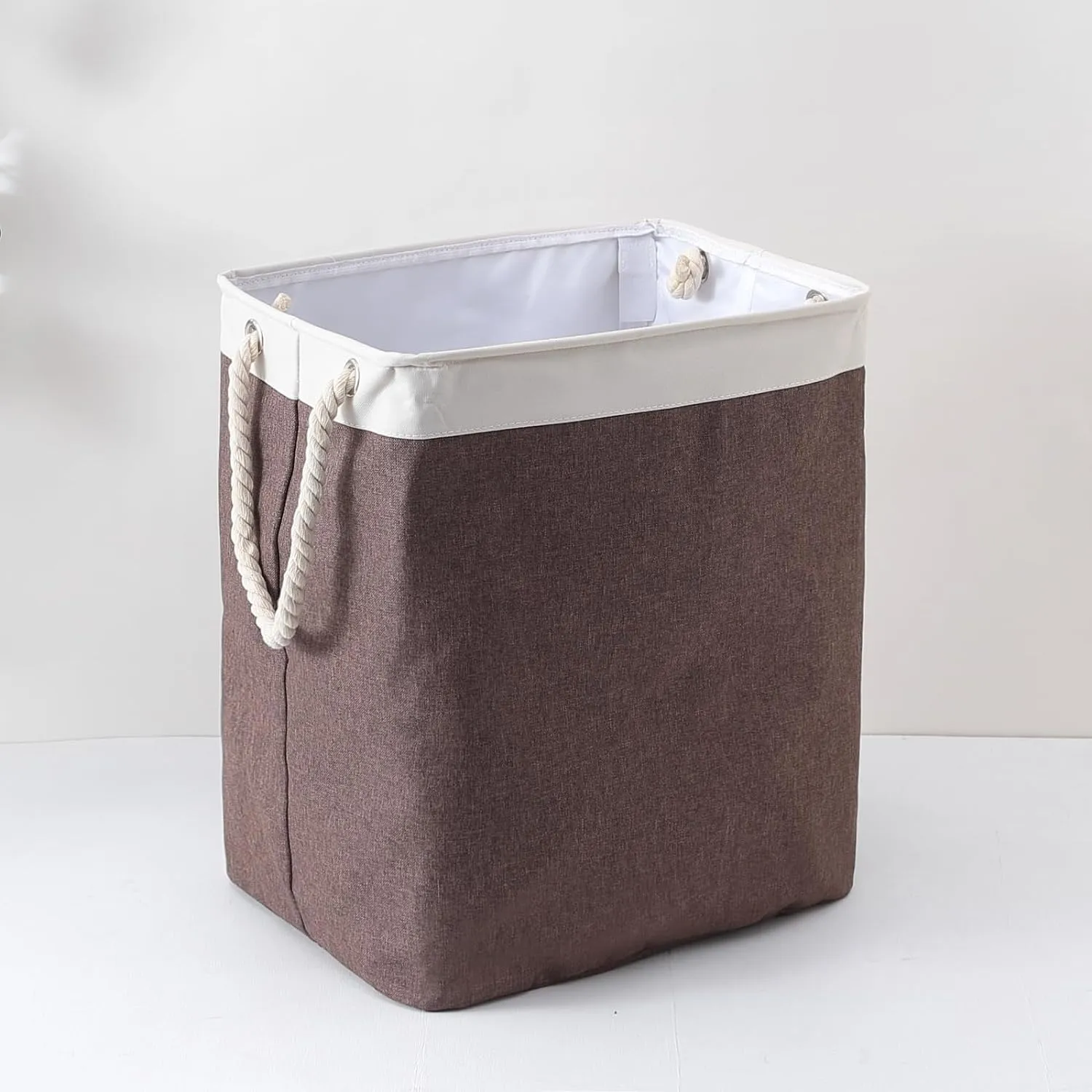 Kuber Industries Laundry Basket For Clothes|Foldable Laundry Hamper|Basket For Toys, Dirty clothes, Storage "45 LTR"-Pack of 3 (Brown)