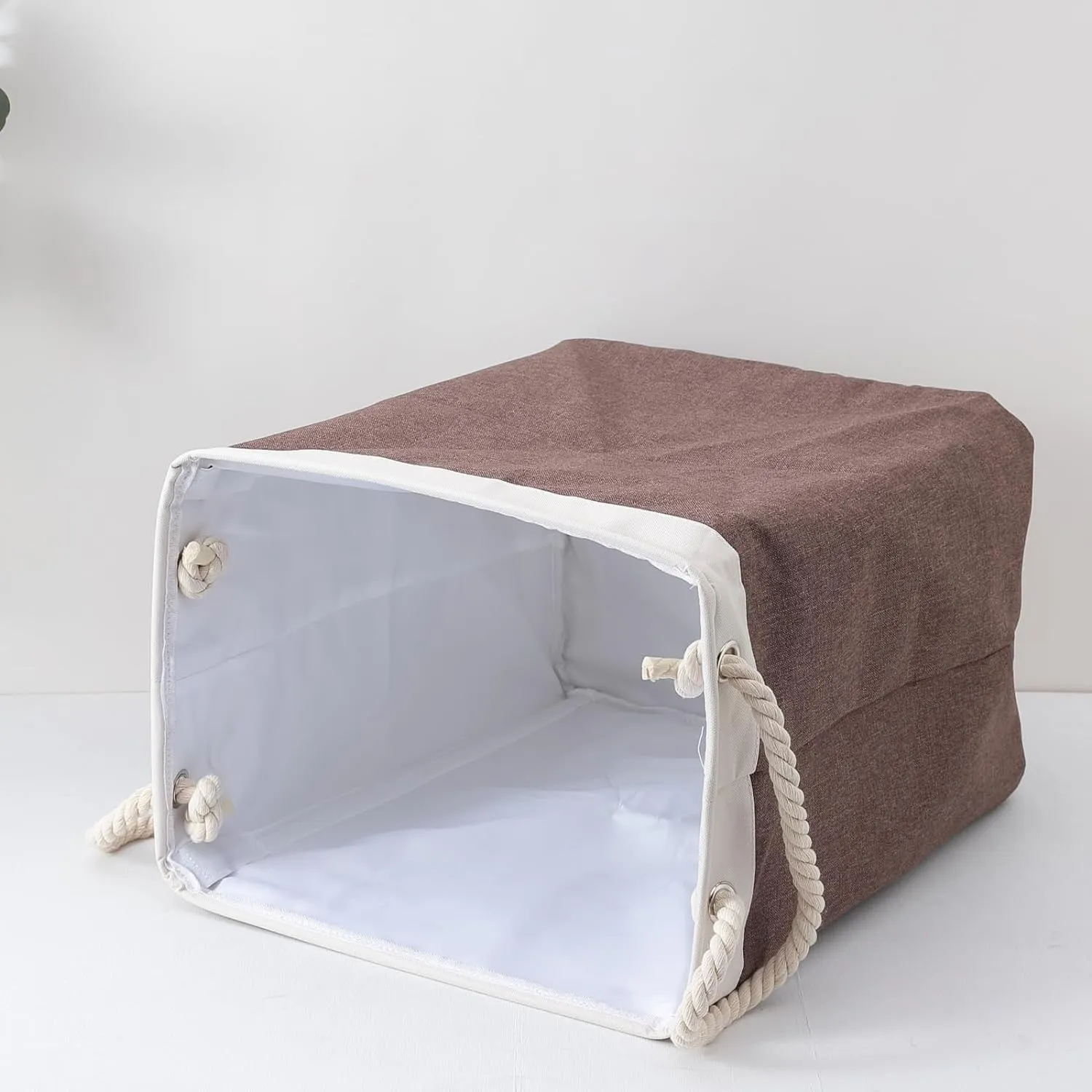Kuber Industries Laundry Basket For Clothes|Foldable Laundry Hamper|Basket For Toys, Dirty clothes, Storage "45 LTR"-Pack of 3 (Brown)