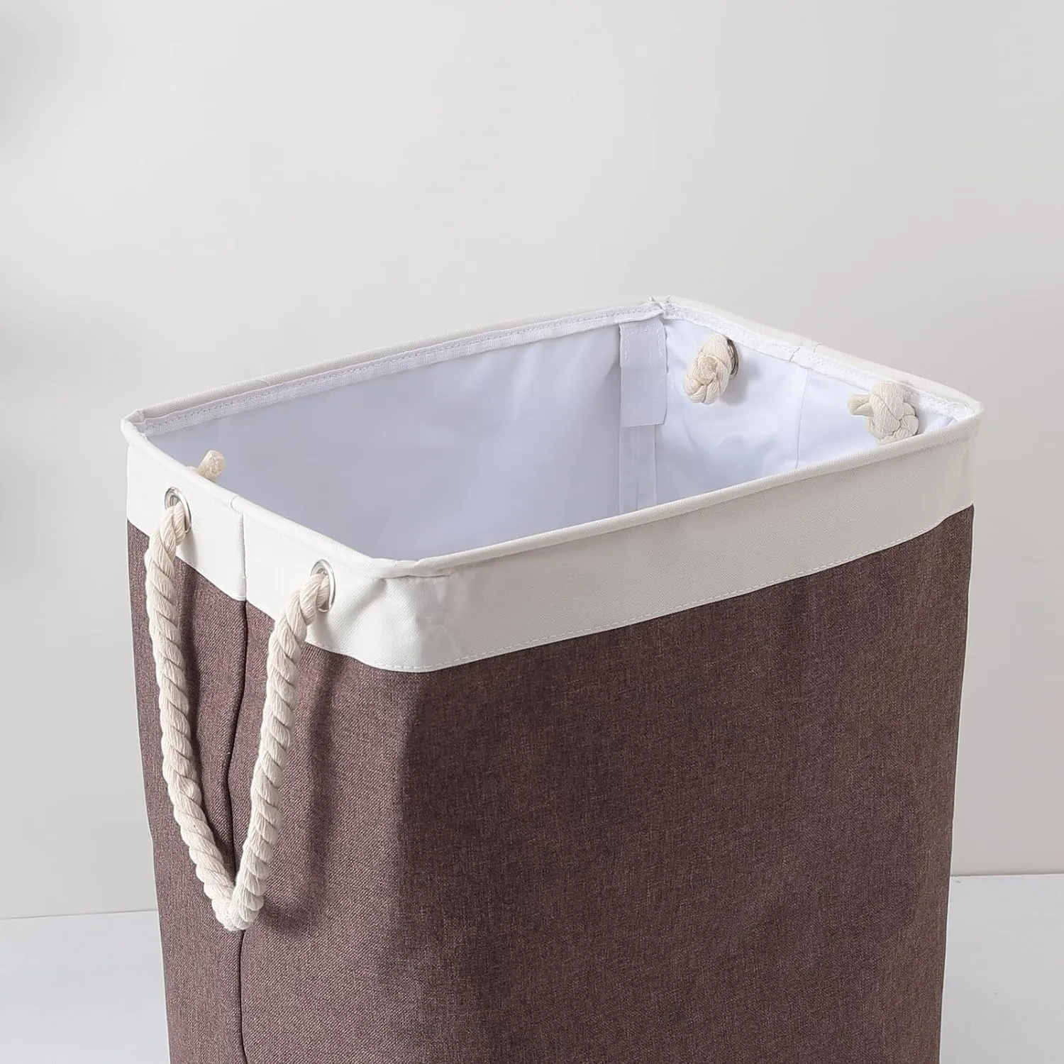 Kuber Industries Laundry Basket For Clothes|Foldable Laundry Hamper|Basket For Toys, Dirty clothes, Storage "45 LTR"-Pack of 3 (Brown)
