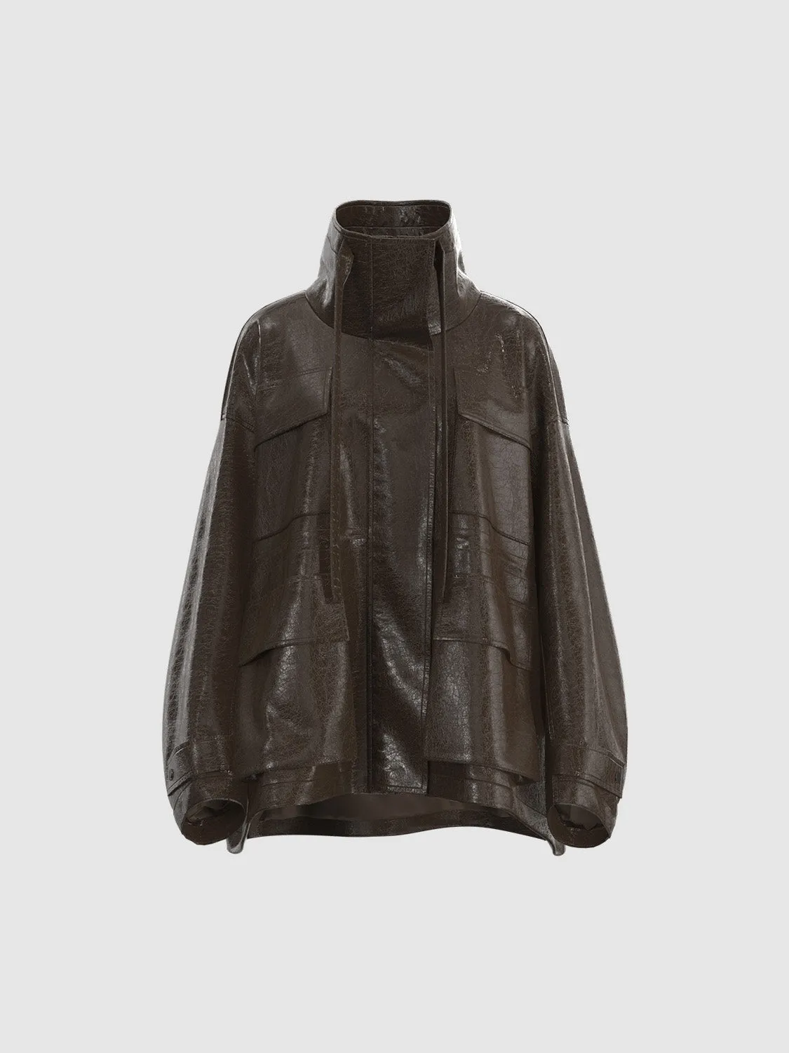 Leather Flap Pocket Coats