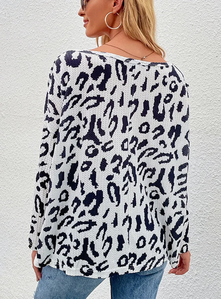 Leopard Print Crew Neck T-shirt
