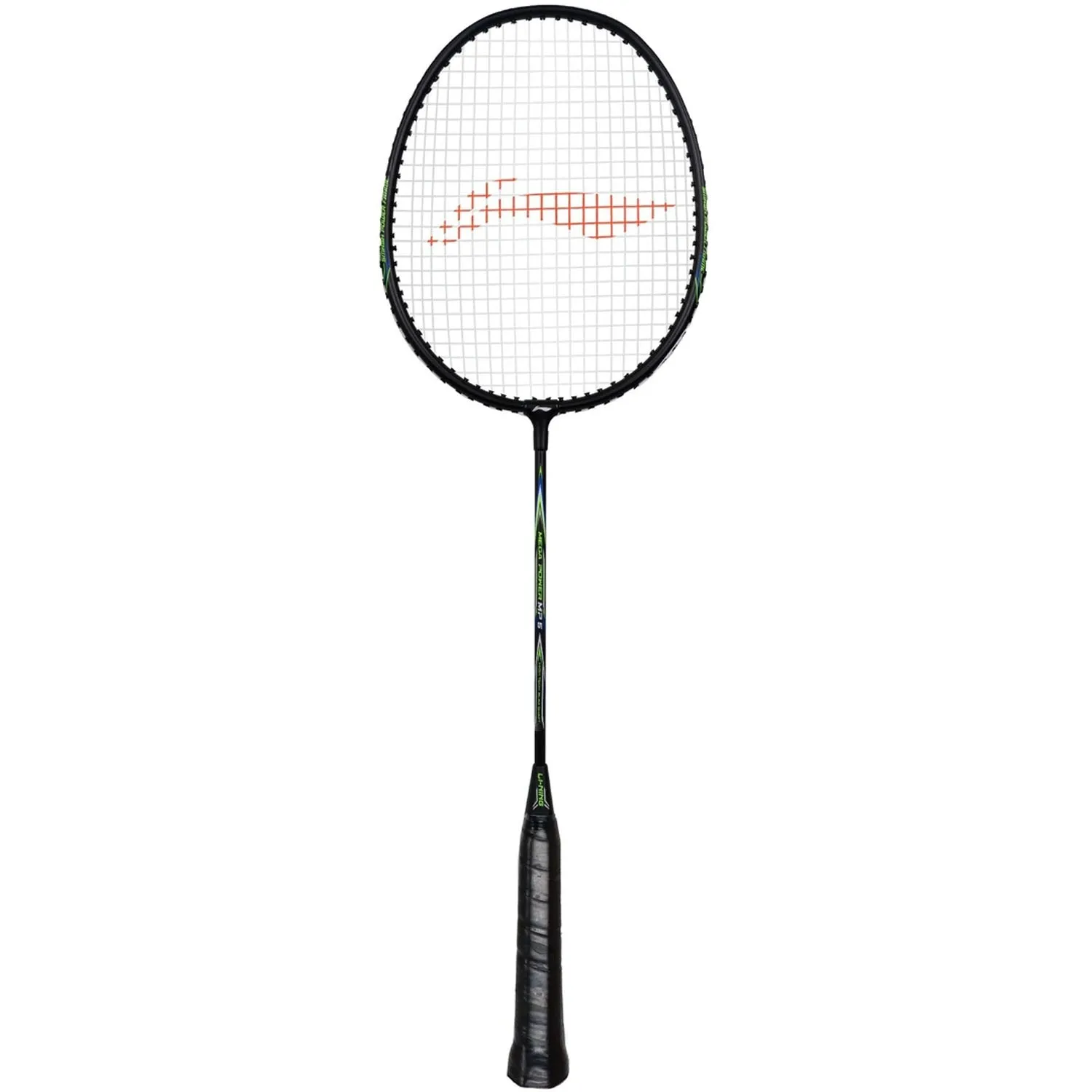 Li-Ning Mega Power MP 5 Strung Badminton Racquet With Head Cover, Black/Green