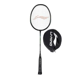 Li-Ning Mega Power MP 5 Strung Badminton Racquet With Head Cover, Black/Green