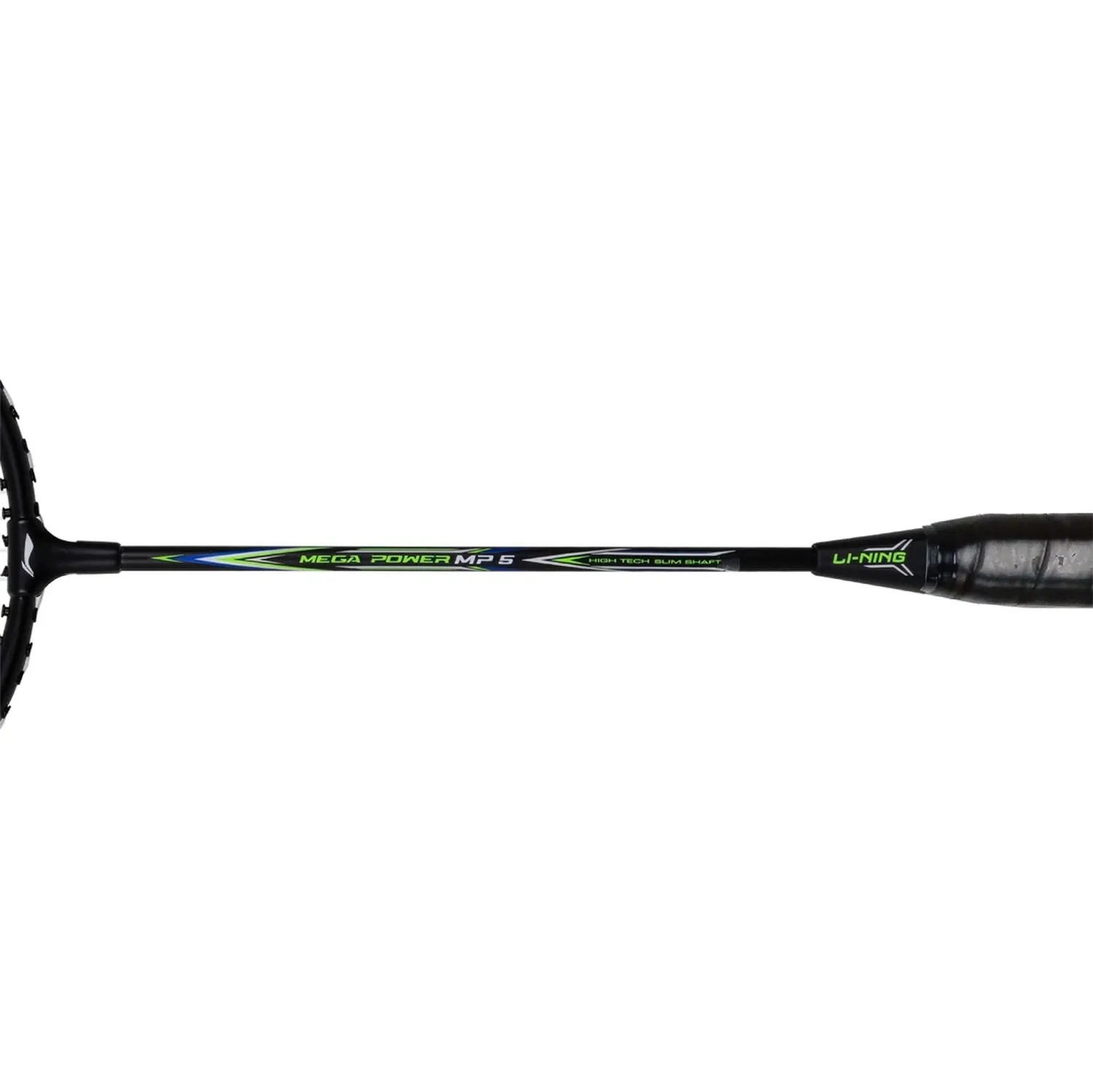 Li-Ning Mega Power MP 5 Strung Badminton Racquet With Head Cover, Black/Green