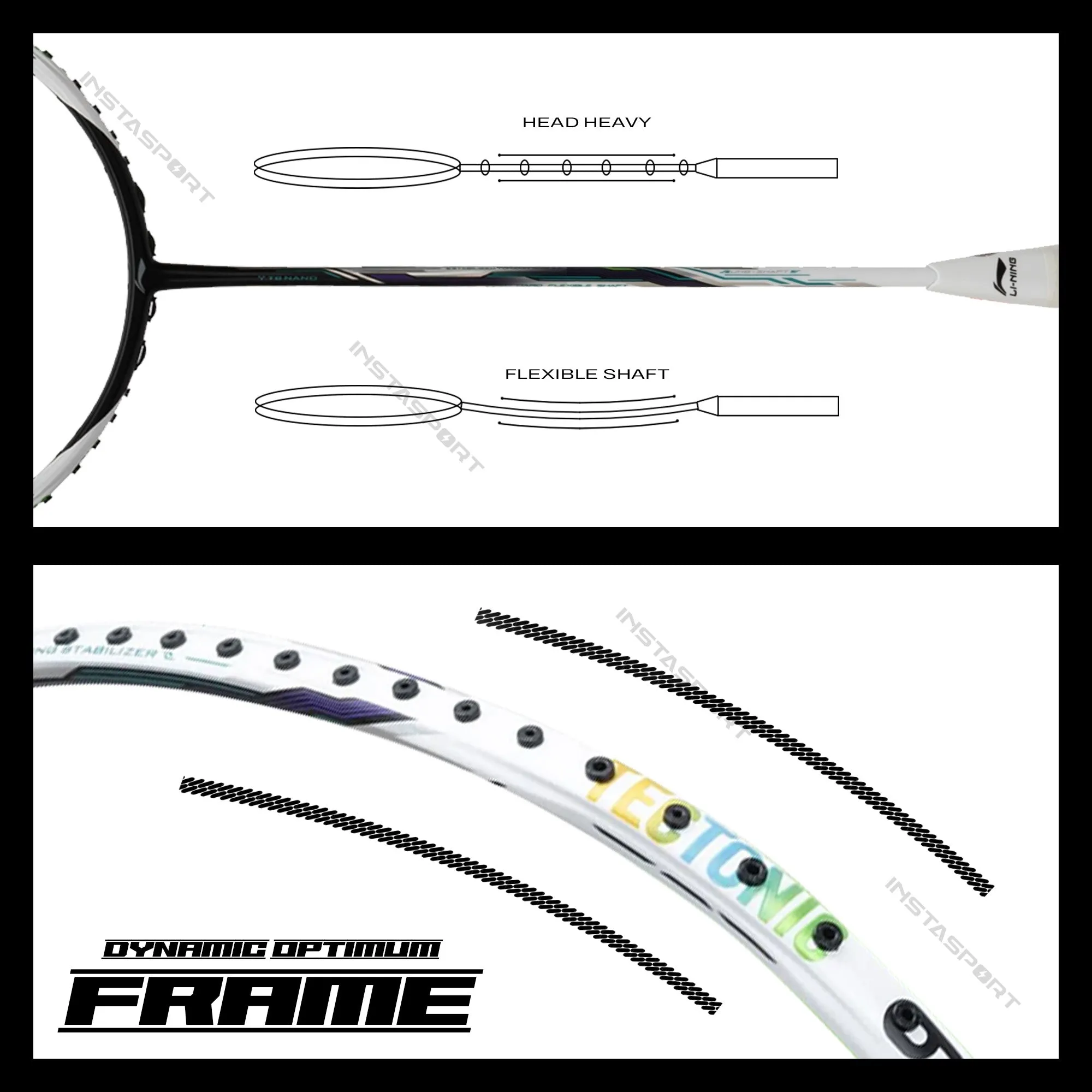 Li-Ning Tectonic 9 Unstrung Badminton Racket (3U/ 88 gms)