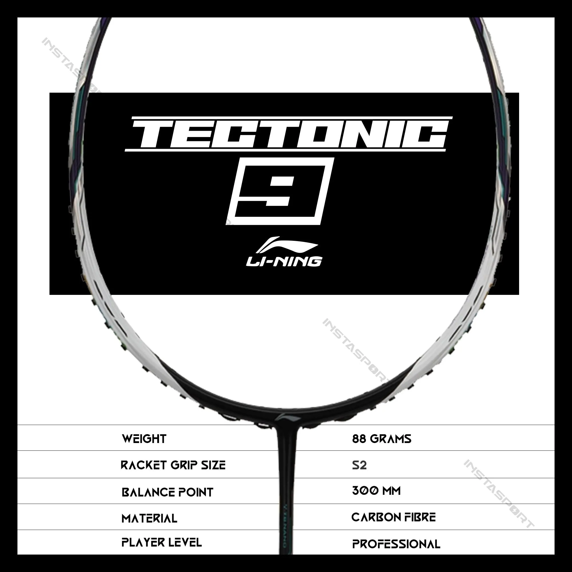 Li-Ning Tectonic 9 Unstrung Badminton Racket (3U/ 88 gms)
