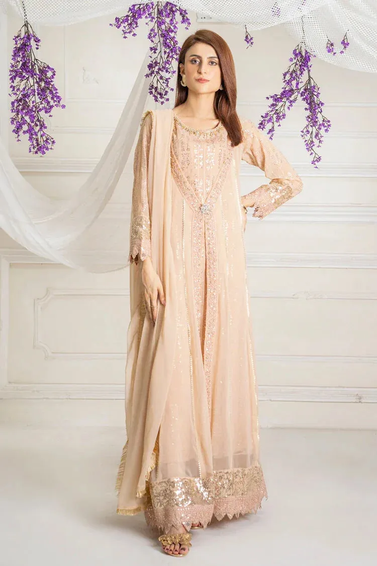 Manahils - Jal Pari RTW Collection - Kurti-B-005-Peach