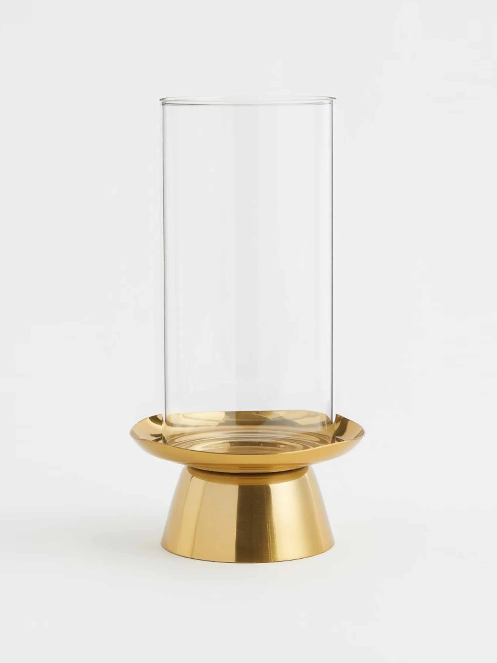 Metal and glass candle holder