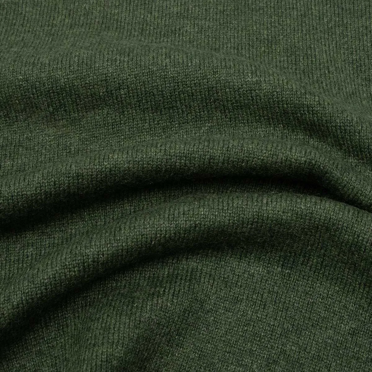 Moss Green Button Neck Wool & Cashmere Sweater