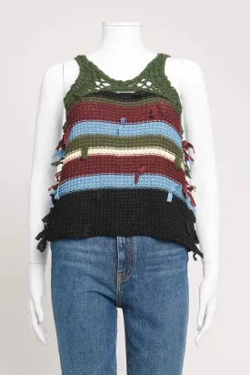 Multicolour Crochet Knit Preowned Tank Top