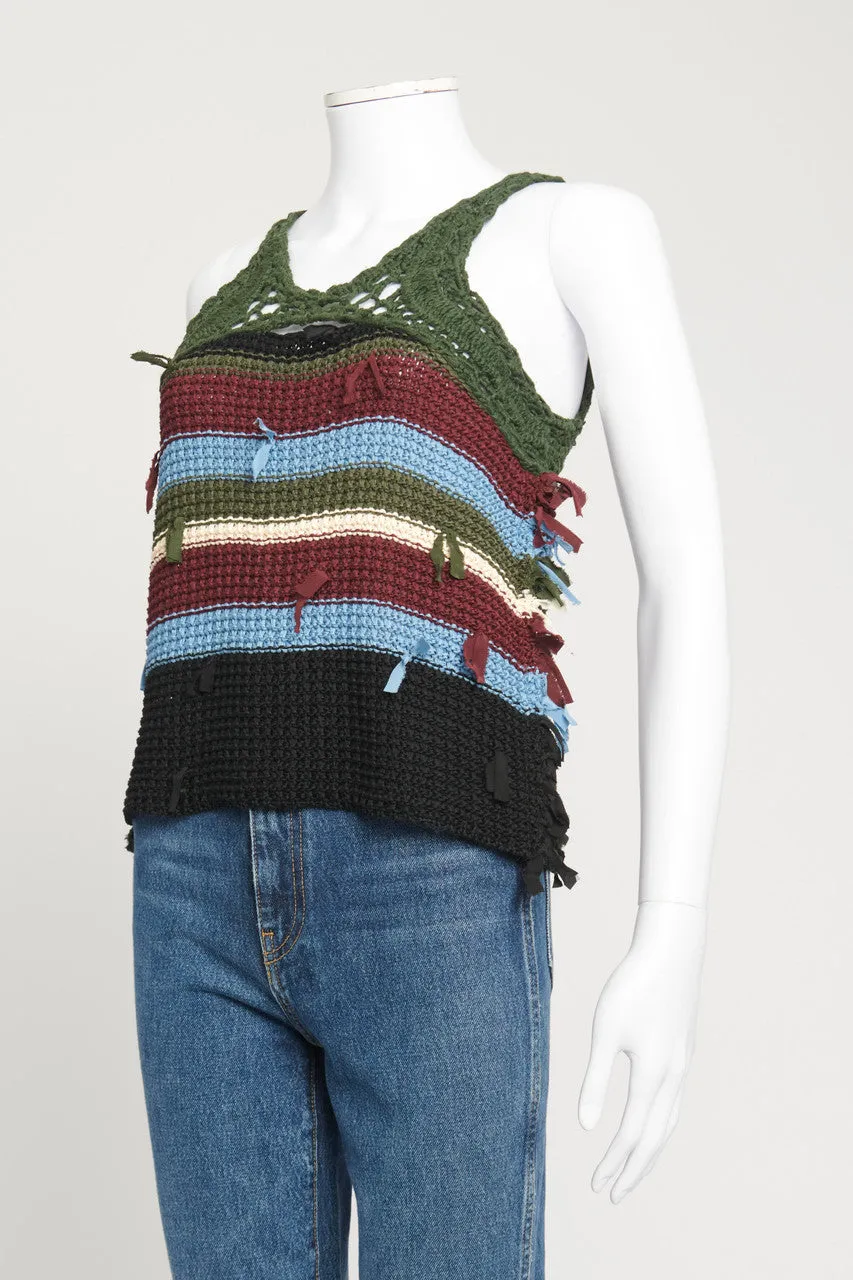 Multicolour Crochet Knit Preowned Tank Top