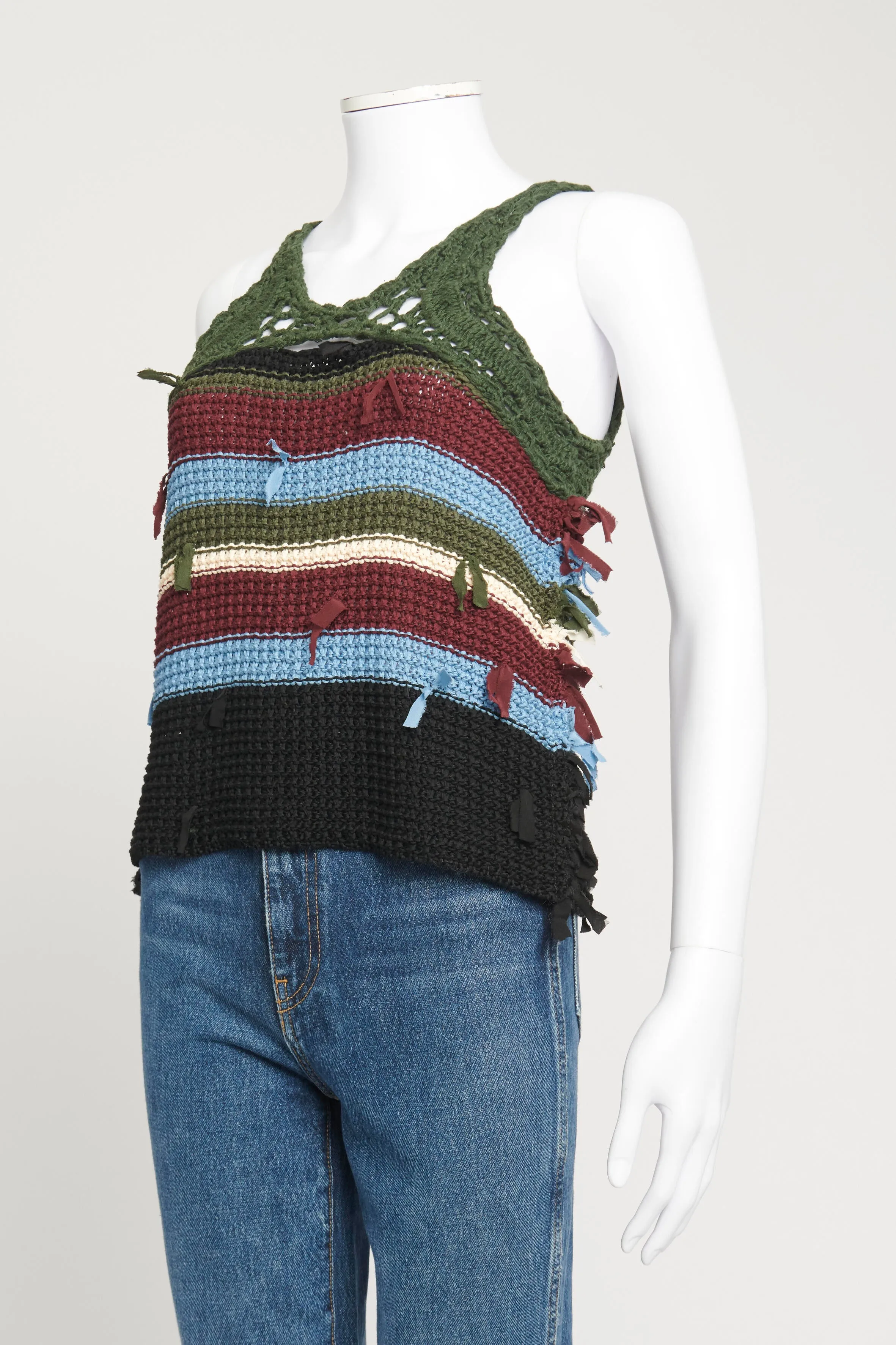 Multicolour Crochet Knit Preowned Tank Top