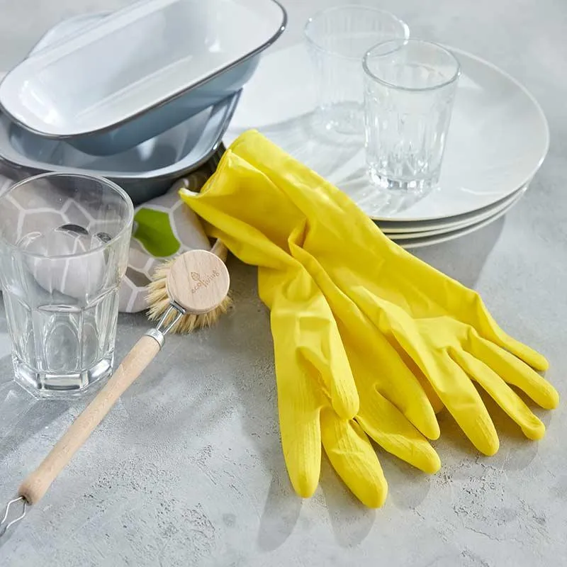 Natural Latex Rubber Gloves - Yellow