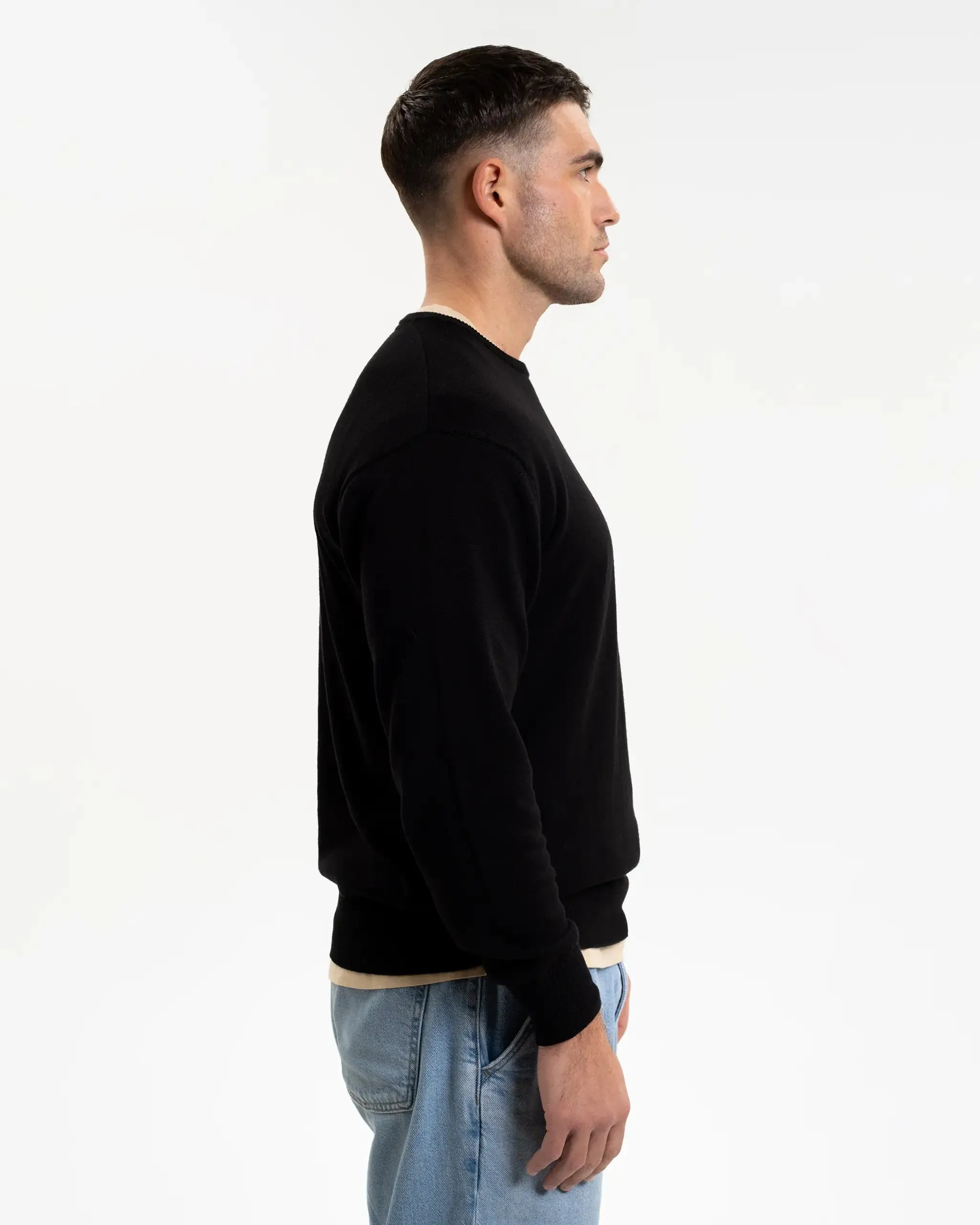 Newcastle United Men's Black Crew Neck Knit Sweater