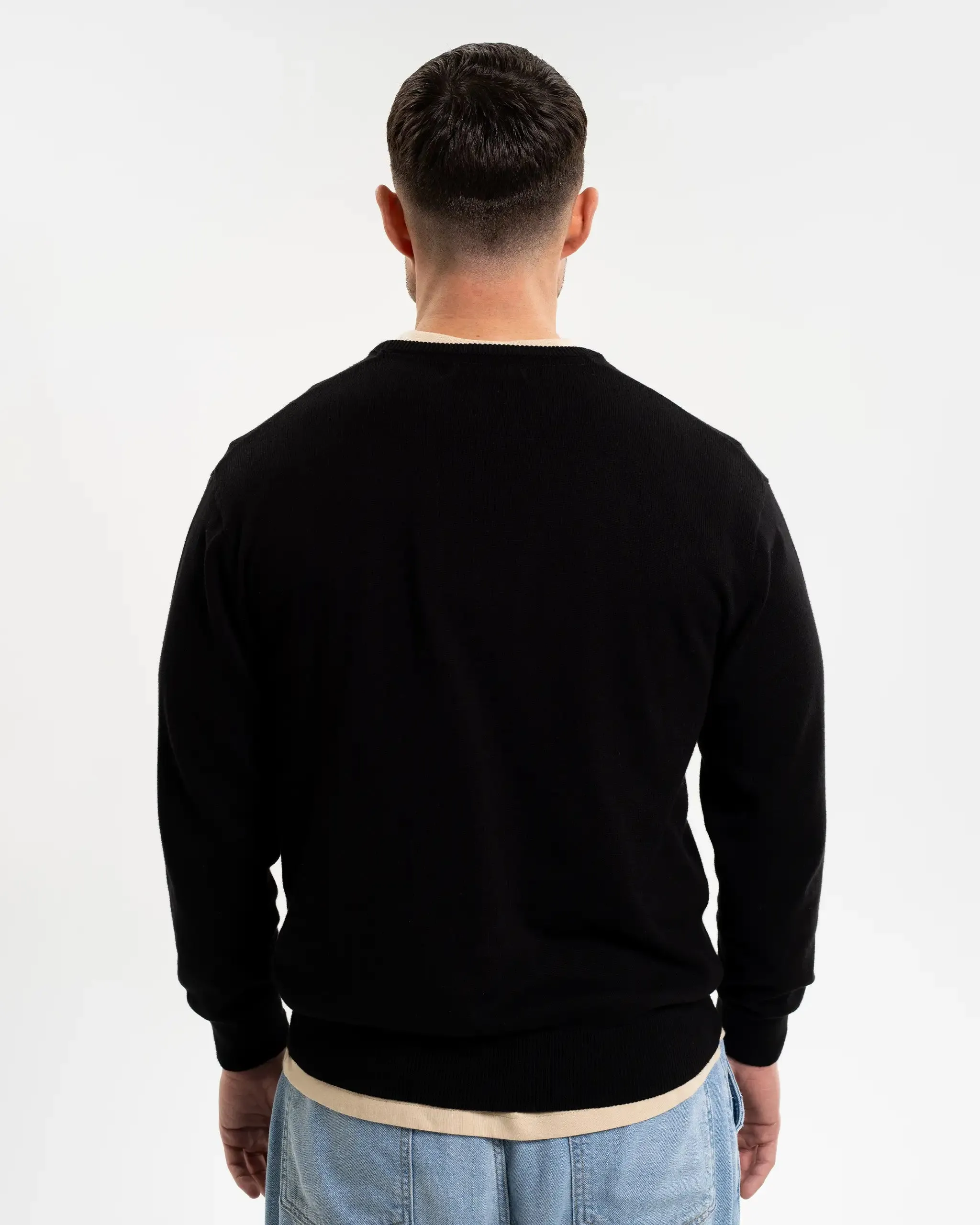 Newcastle United Men's Black Crew Neck Knit Sweater