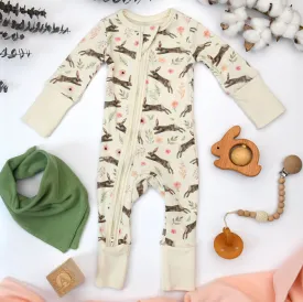 Organic Cotton Baby Pajamas 2-Way Zip Front Zipper Sleeper, Daphne