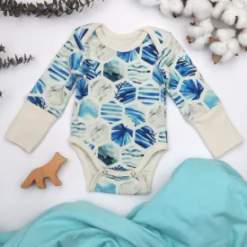 Organic Cotton Long Sleeve Baby Bodysuit, Kai
