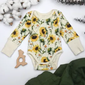 Organic Cotton Long Sleeve Baby Bodysuit, Summer