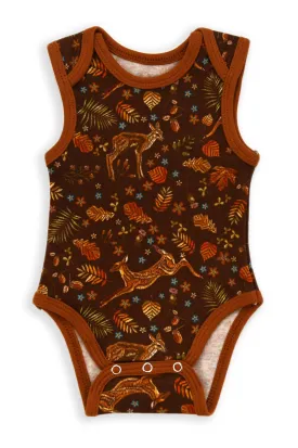 Organic Cotton Sleeveless Baby Bodysuit, Fawn