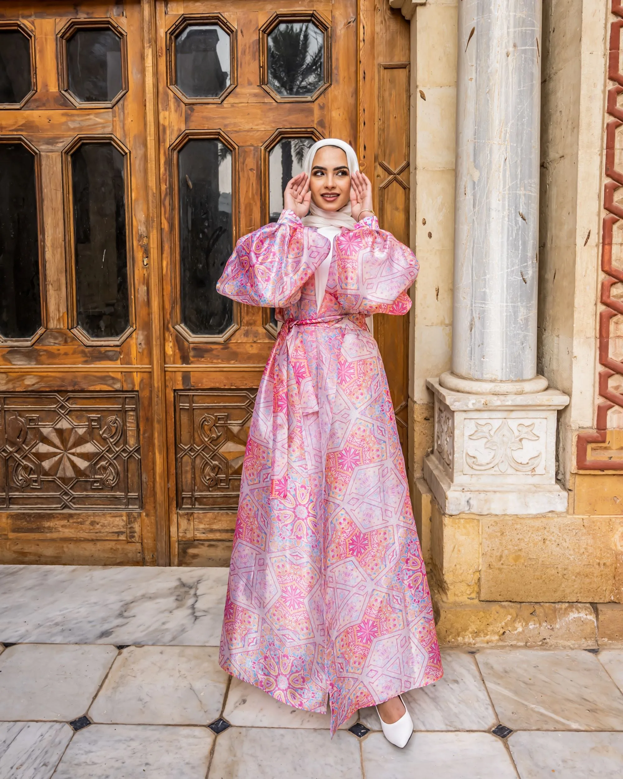Organza Cardigan-Pink