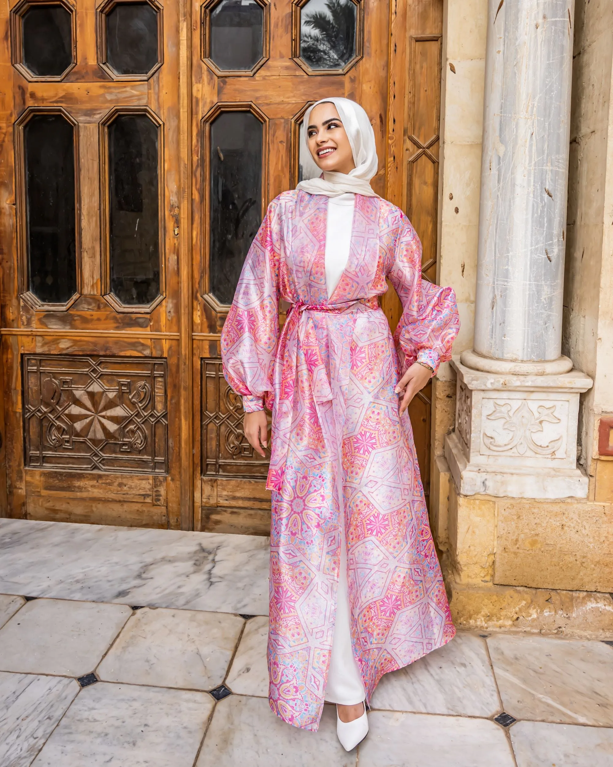 Organza Cardigan-Pink