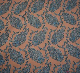 Paisley Leaf Mocha Viscose Fabric