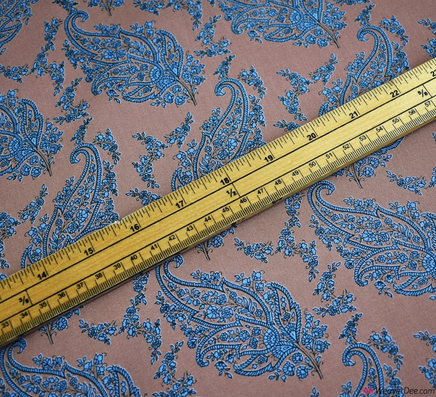 Paisley Leaf Mocha Viscose Fabric