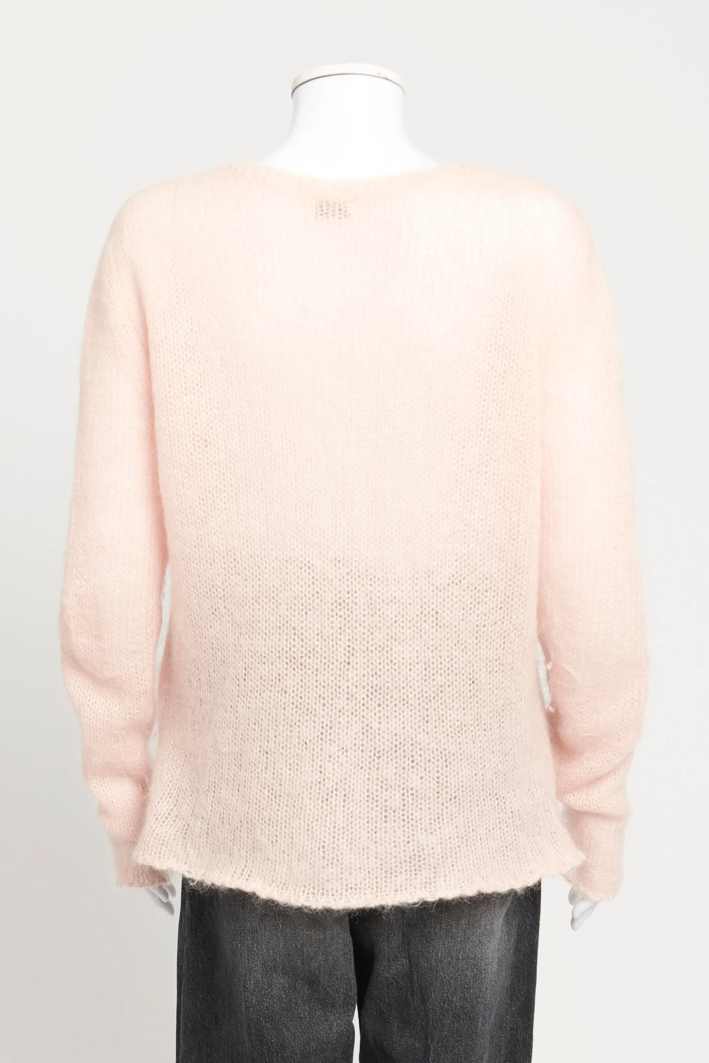 Pale Pink Mohair Blend Lightweight Preowned Jumper