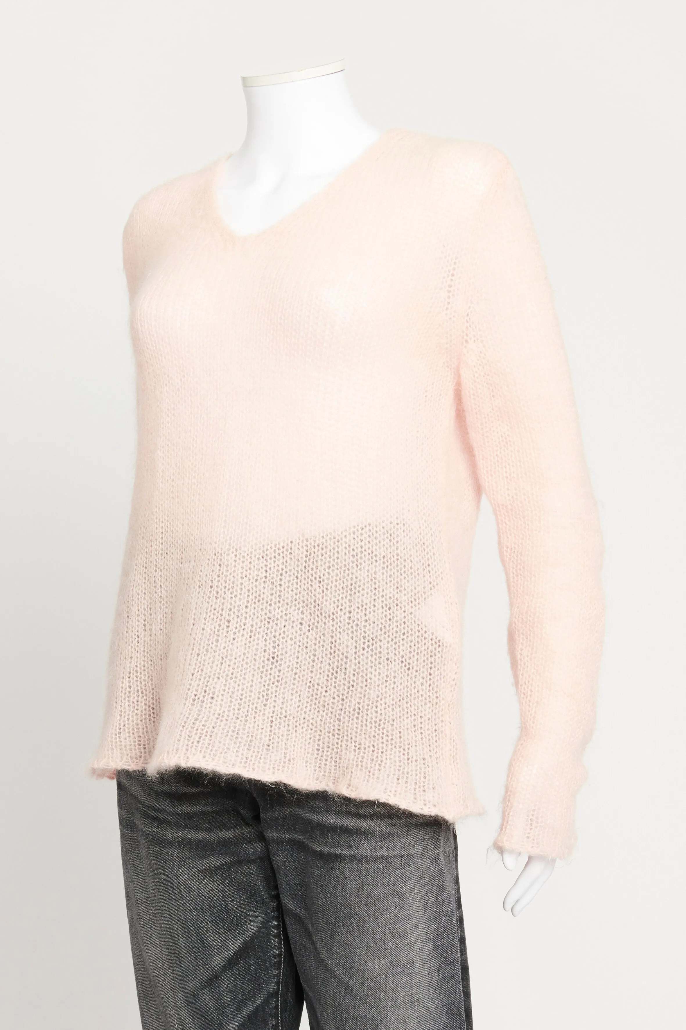 Pale Pink Mohair Blend Lightweight Preowned Jumper
