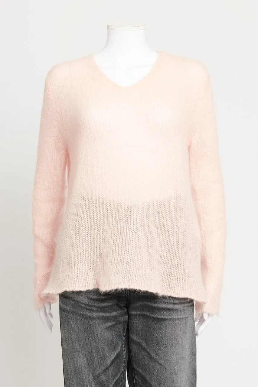 Pale Pink Mohair Blend Lightweight Preowned Jumper