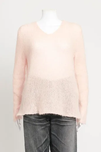 Pale Pink Mohair Blend Lightweight Preowned Jumper