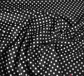 Peaspot Lining Fabric - White on Black