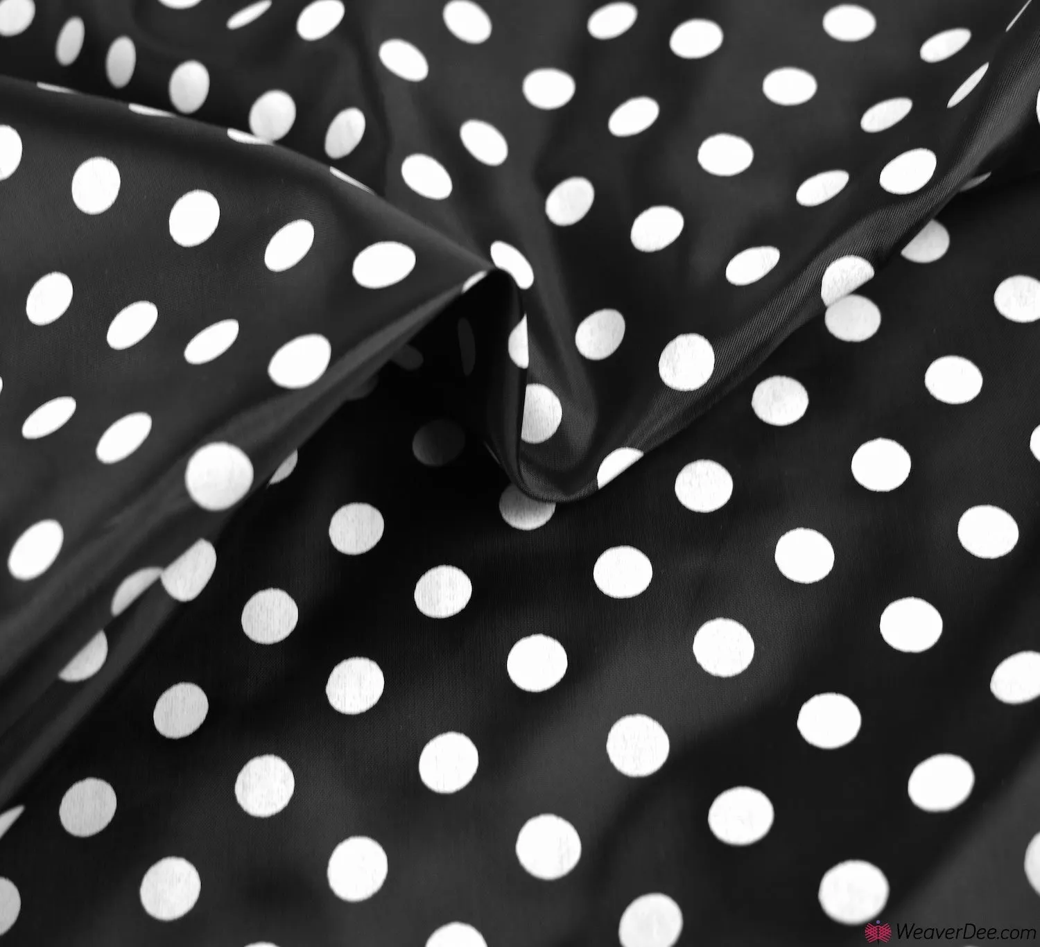Peaspot Lining Fabric - White on Black