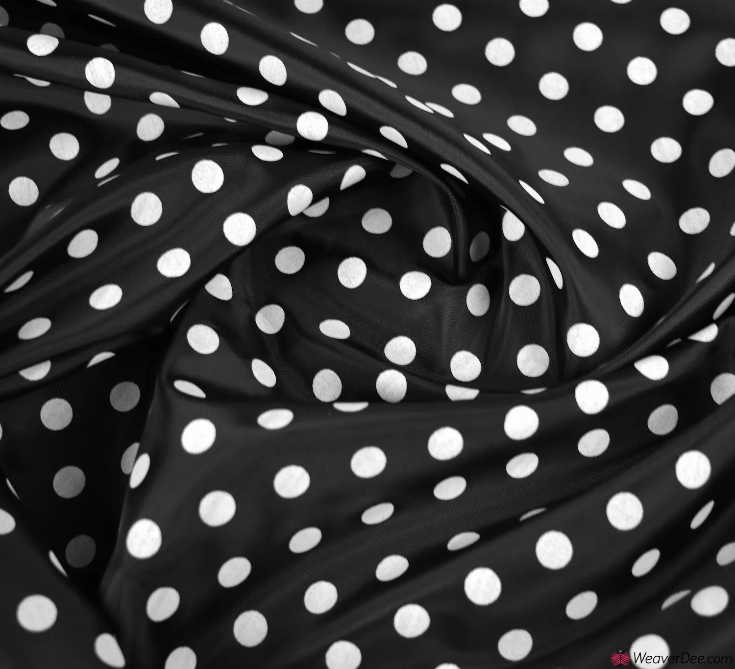 Peaspot Lining Fabric - White on Black