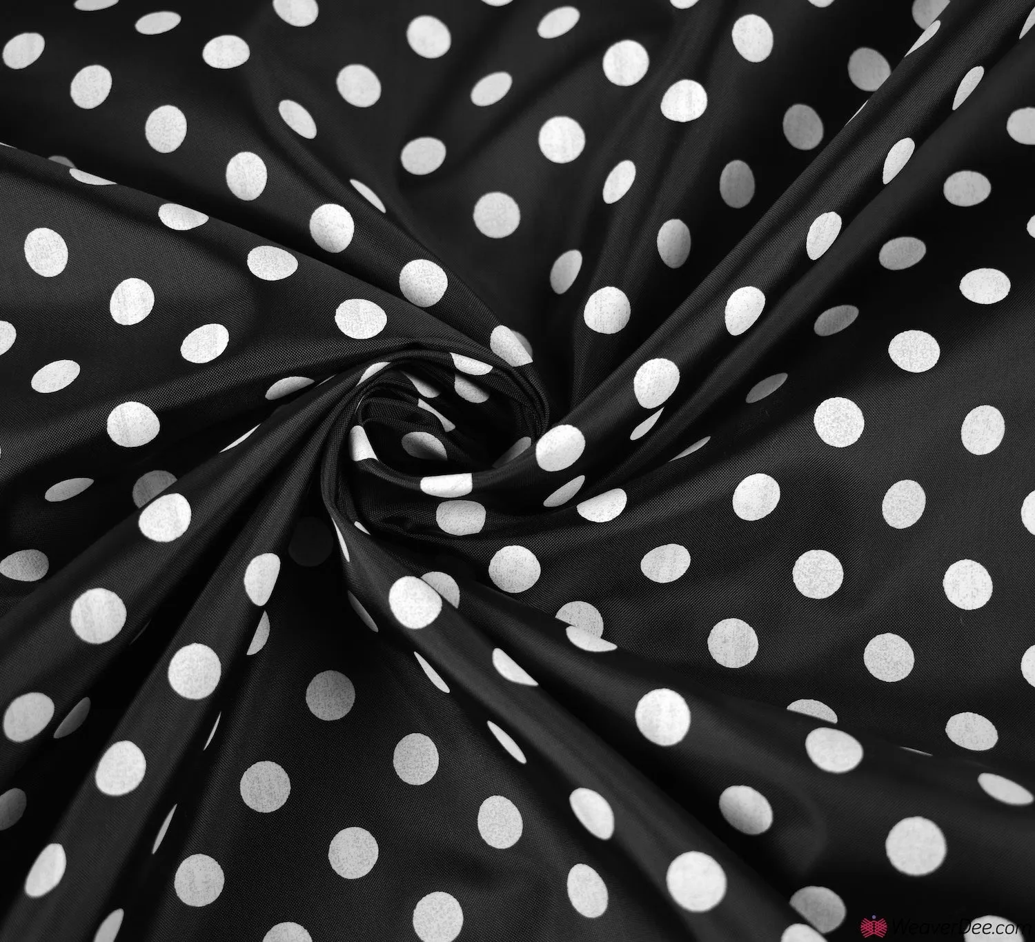 Peaspot Lining Fabric - White on Black