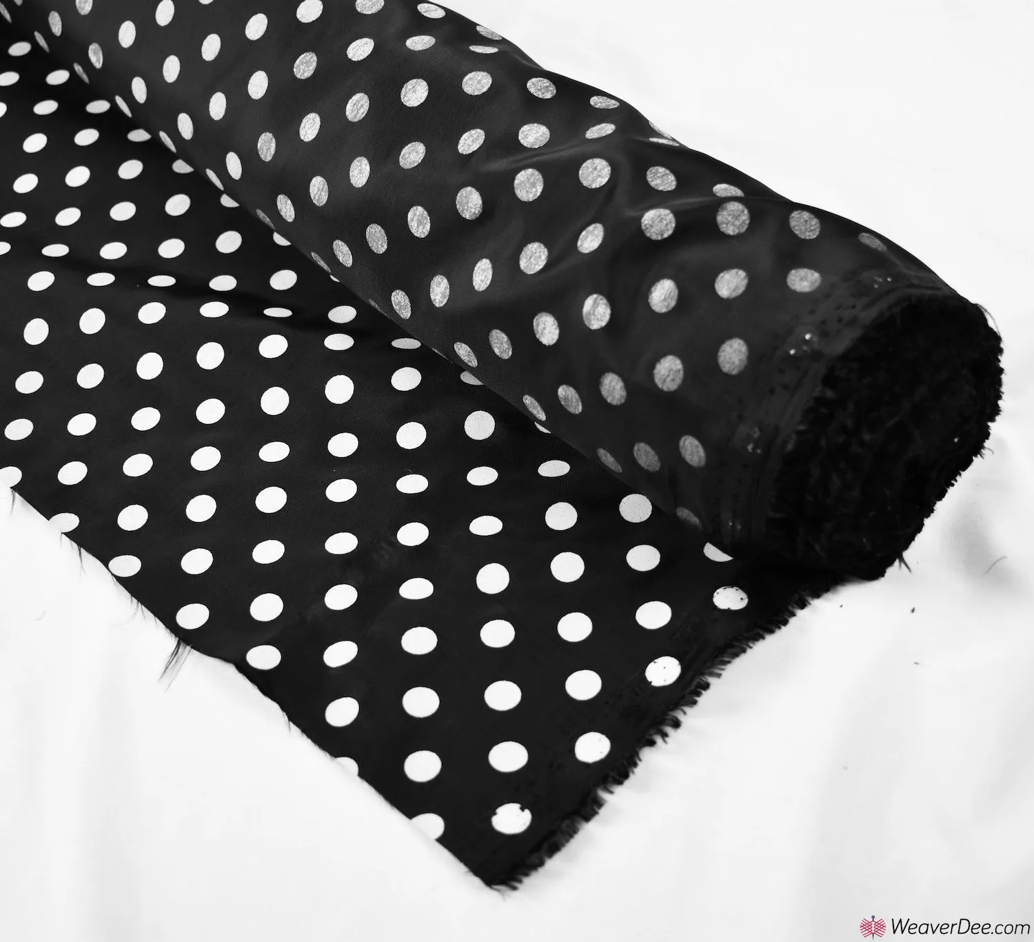 Peaspot Lining Fabric - White on Black