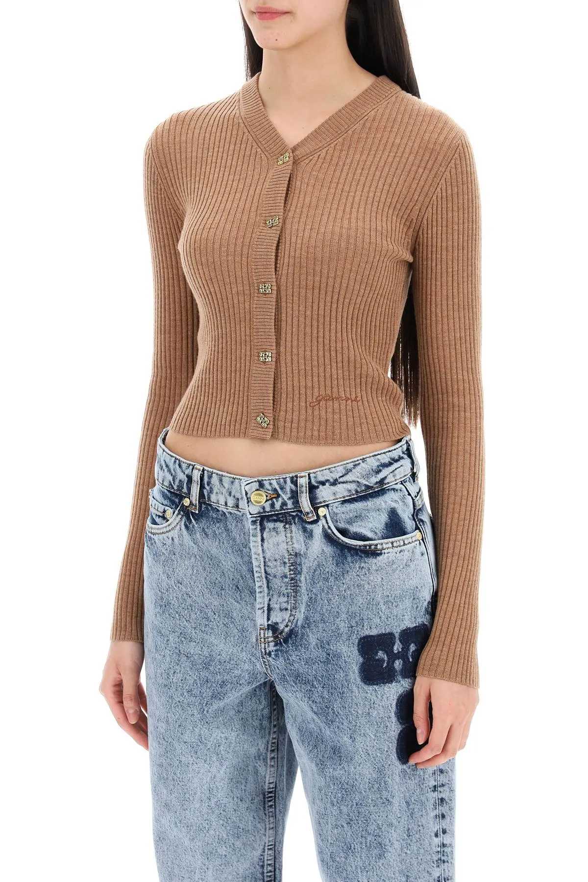 "merino wool mini cardigan