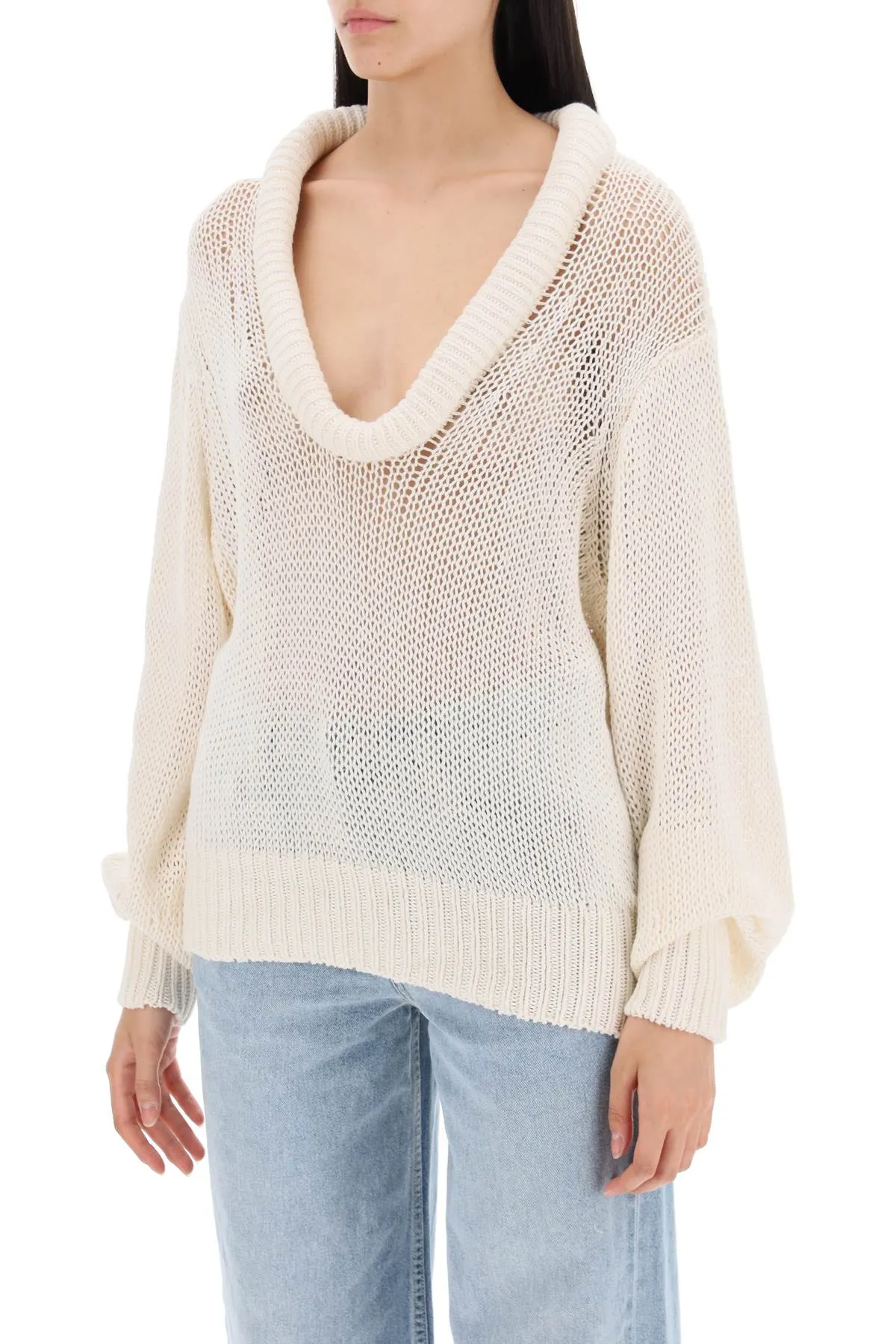 "open-knit bruno pullover