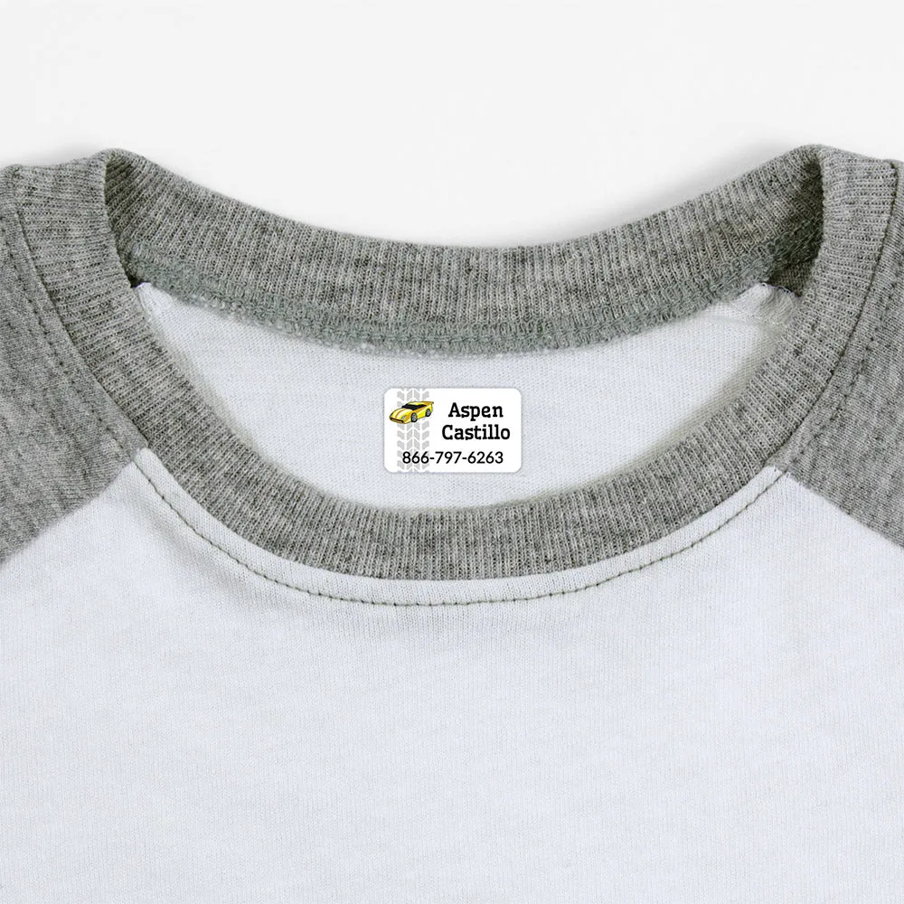 Race Car Iron-On Clothing Labels