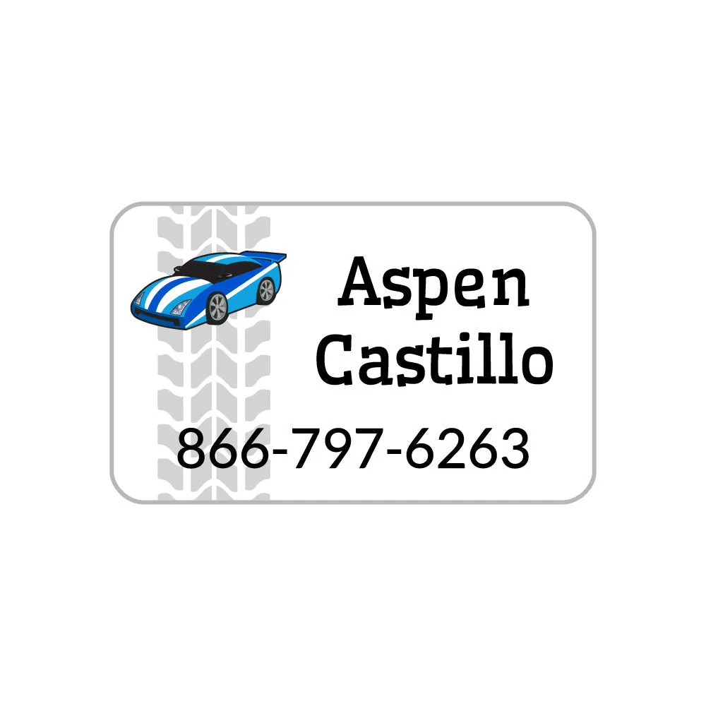 Race Car Iron-On Clothing Labels