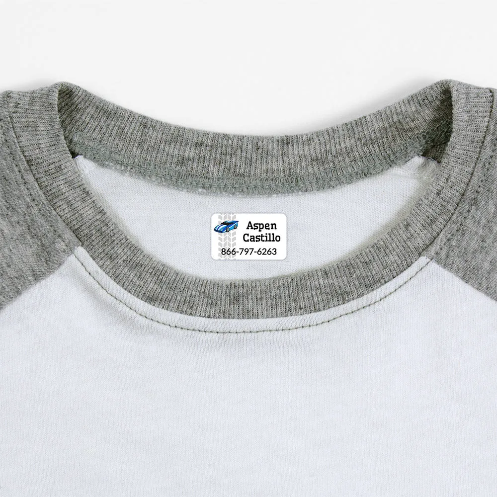 Race Car Iron-On Clothing Labels