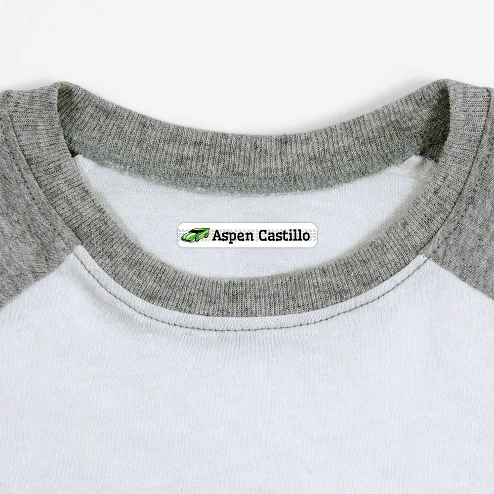 Race Car Iron-On Clothing Labels