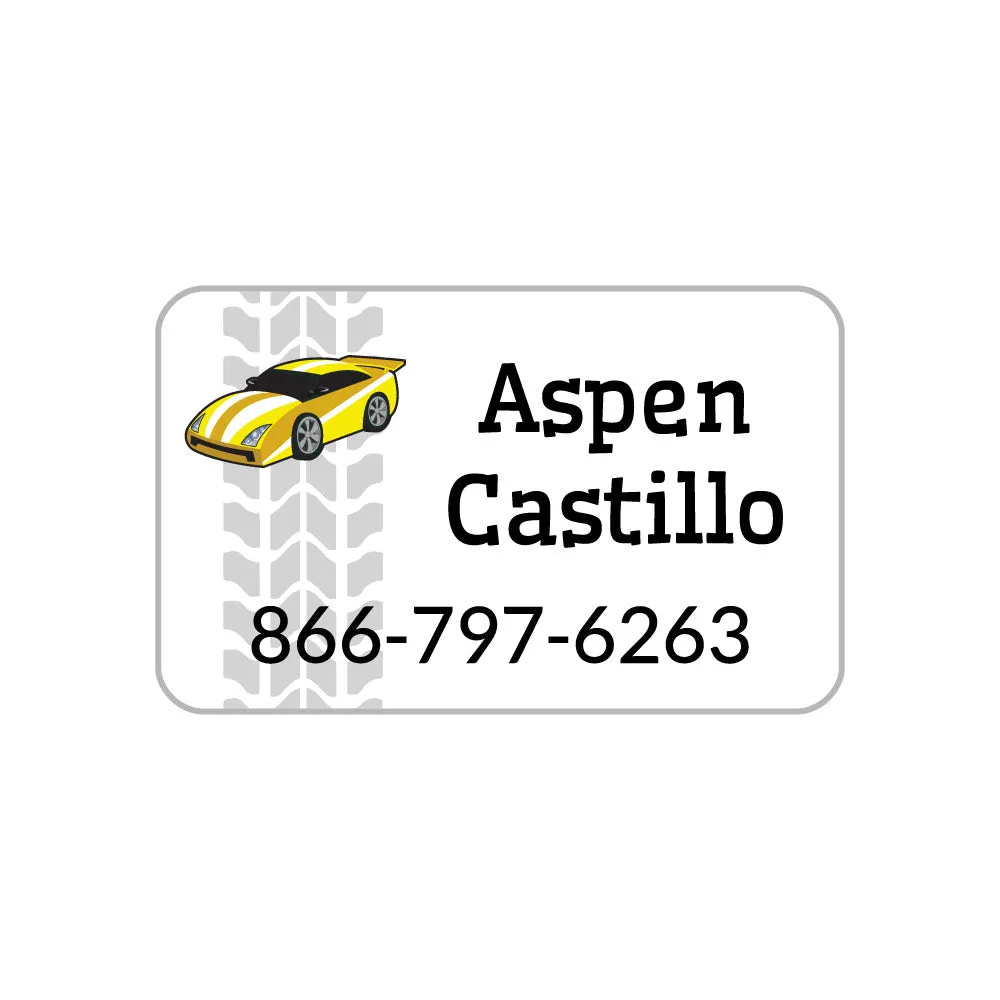 Race Car Iron-On Clothing Labels