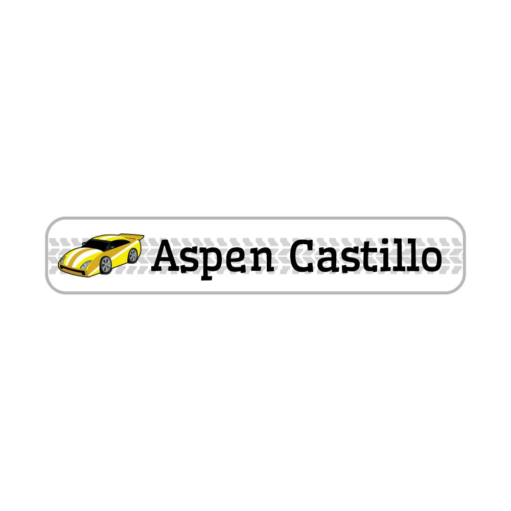 Race Car Iron-On Clothing Labels