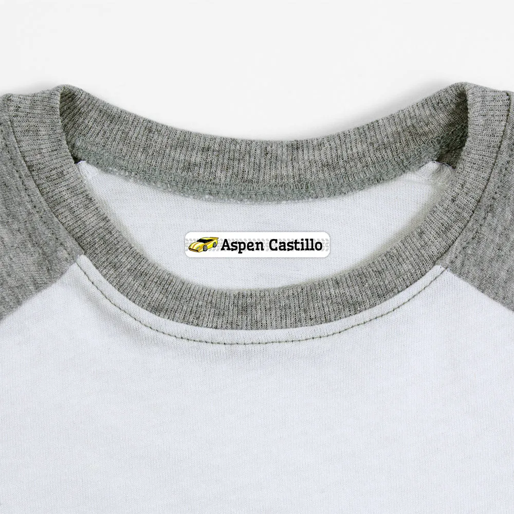 Race Car Iron-On Clothing Labels