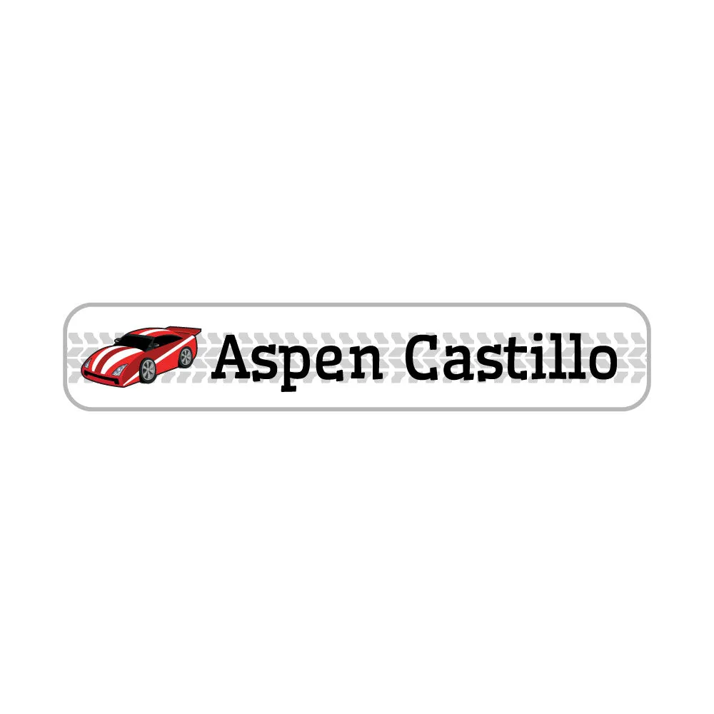 Race Car Iron-On Clothing Labels