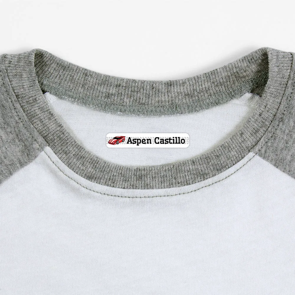Race Car Iron-On Clothing Labels